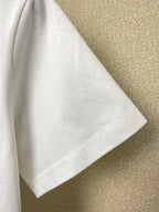 White Versace crewneck T-shirt sleeve and hem with neat stitched finish