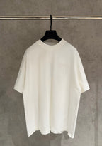 White Dior short-sleeve T-shirt with ribbed crew neck and small chest logo