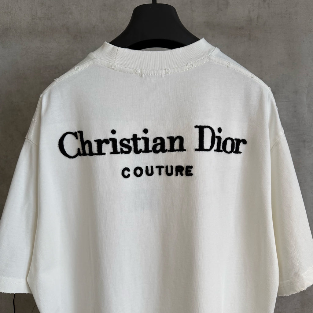 White Christian Dior T-shirt with large back “Christian Dior Couture” logo