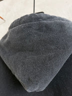 Balenciaga long hoodie hood lining in dark gray textured fabric