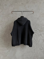 Dark gray Balenciaga hoodie with hood and back view, minimal seams and no graphic visible