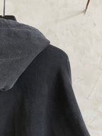 Balenciaga long hoodie hood and shoulder seam in dark gray