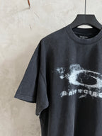 Balenciaga short-sleeve T-shirt with crew neck and white distressed graphic