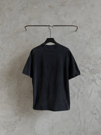 Balenciaga T-shirt in dark gray, crewneck, short sleeves, plain back view.