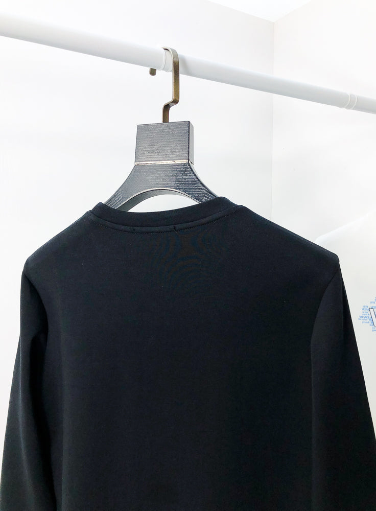 Black Versace crewneck sweatshirt back, crew neck and long sleeves