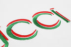 White T-shirt with embroidered Gucci logo detail
