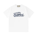Gucci T-shirt in white with blue logo on the chest