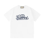 Gucci T-shirt in white with blue logo on the chest