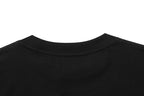 Black T-shirt back with ribbed crew neckline