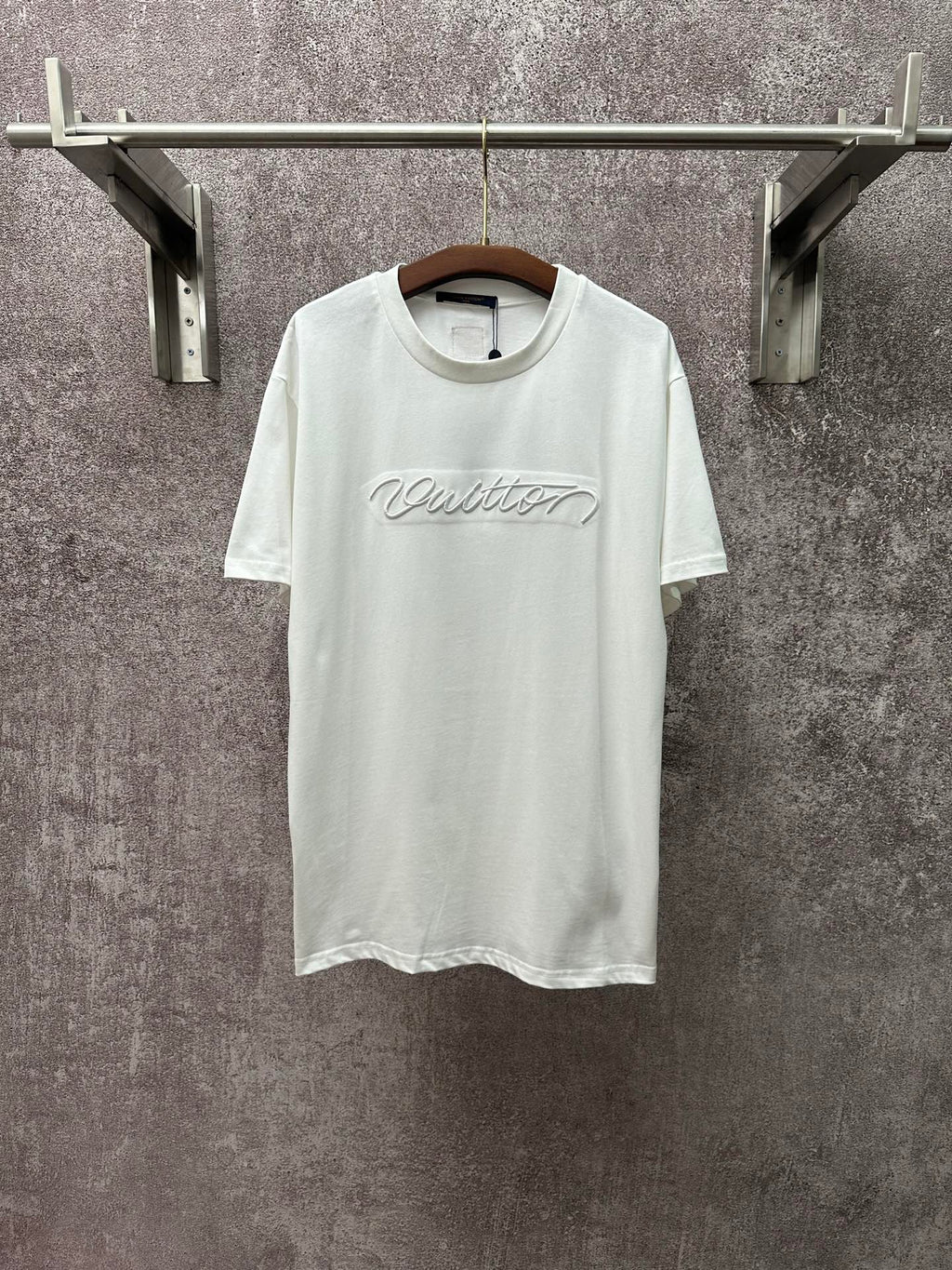 Louis Vuitton short-sleeve T-shirt in white with chest script logo