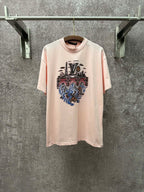 Louis Vuitton pale pink T-shirt with LV graphic print, crew neck and short sleeves