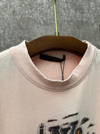 Louis Vuitton pale pink T-shirt neckline with ribbed crew collar and inner tag
