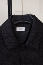 Black quilted jacket collar and interior DIOR label, zip front