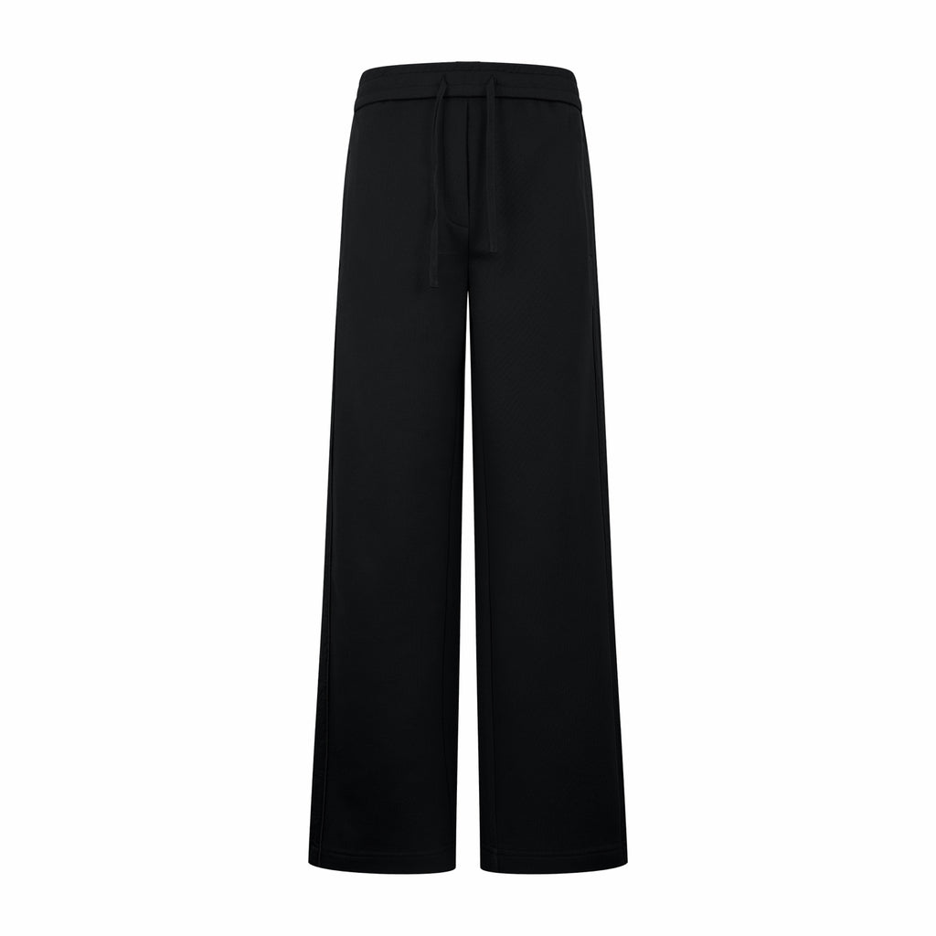 Black wide-leg Dior pants with drawstring waist