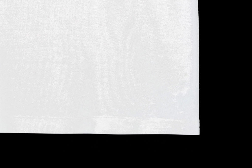 White T-shirt front panel with smooth knit texture