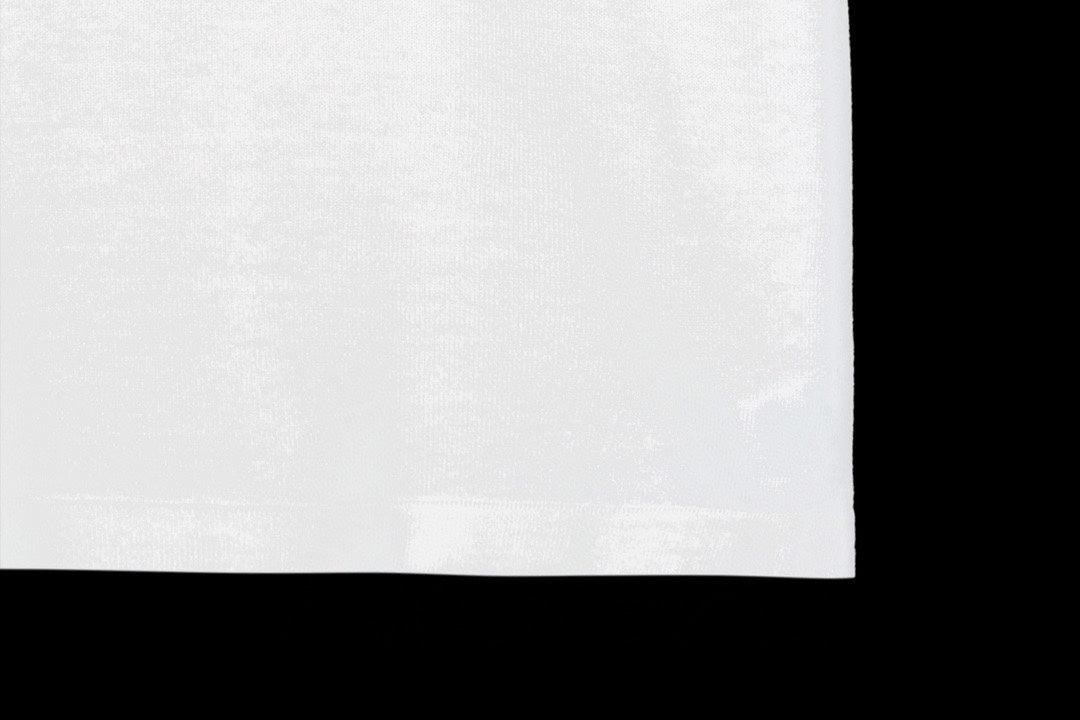 White T-shirt front panel with smooth knit texture