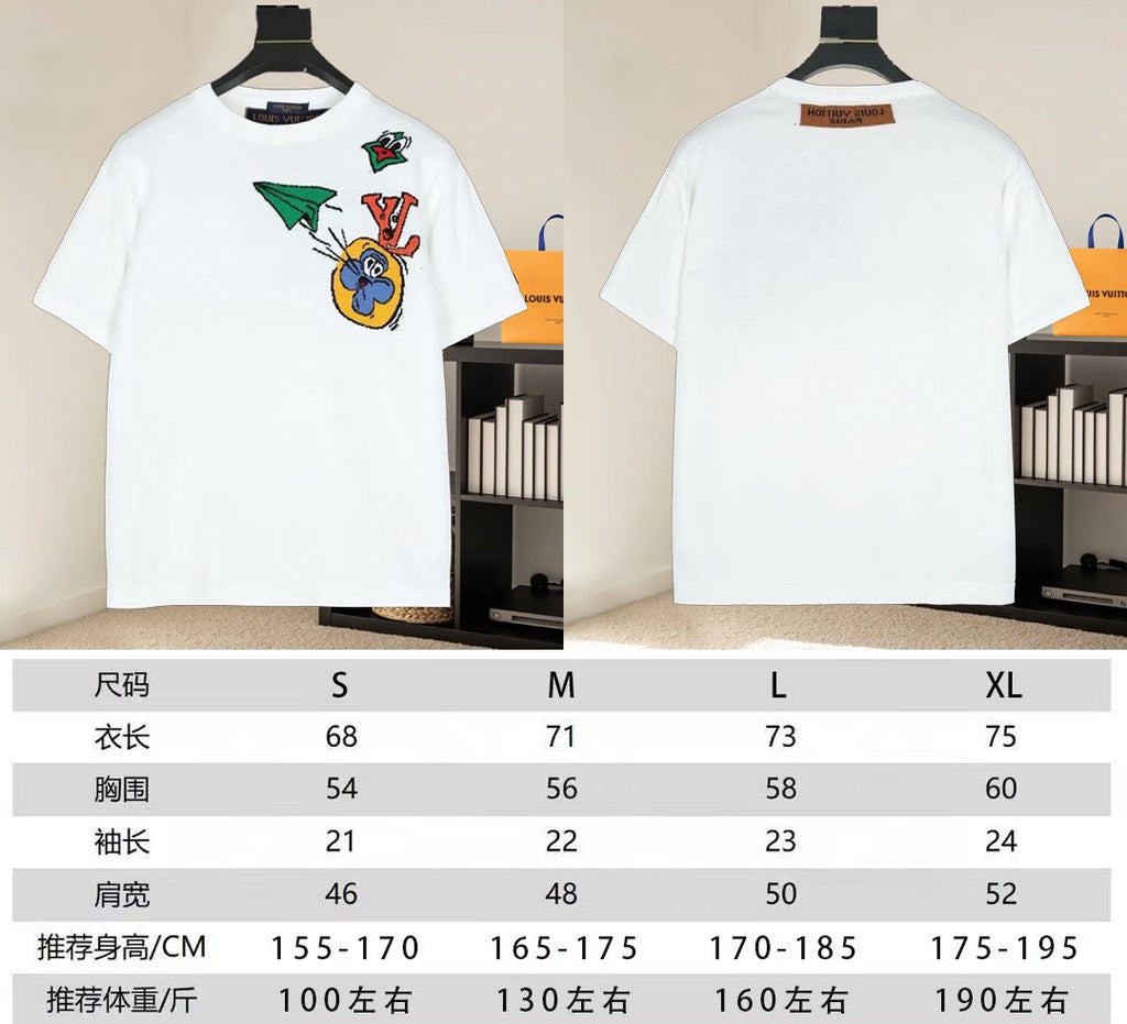 White crew-neck T-shirt front and back views on mannequins