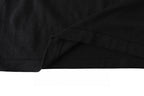 Black T-shirt hem with ribbed cuff detail