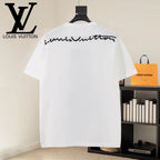 Louis Vuitton white T-shirt with script logo on back