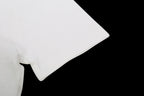 Louis Vuitton white T-shirt shoulder seam close-up on fabric