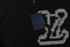 Black Louis Vuitton T-shirt rhinestone LV logo with hanging tag