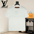 White crewneck short-sleeve T-shirt on a hanger, back view
