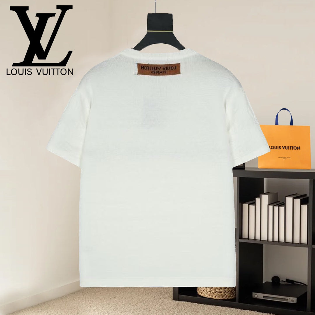 White crewneck short-sleeve T-shirt on a hanger, back view