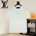 White crewneck short-sleeve T-shirt on a hanger, front view