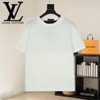 White crewneck short-sleeve T-shirt on a hanger, front view