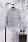 Ralph Lauren heather gray knit sweater, half-zip with ribbed turtleneck