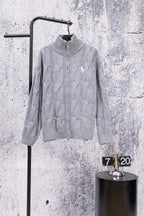 Ralph Lauren heather gray knit sweater, half-zip with ribbed turtleneck