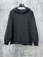 Balenciaga long-sleeve hoodie, dark with small white speckle print