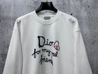White long-sleeve sweatshirt with large Dior and 'for my real friends' print