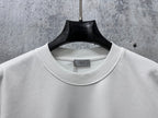 White sweatshirt crew neck with Dior label on inner collar