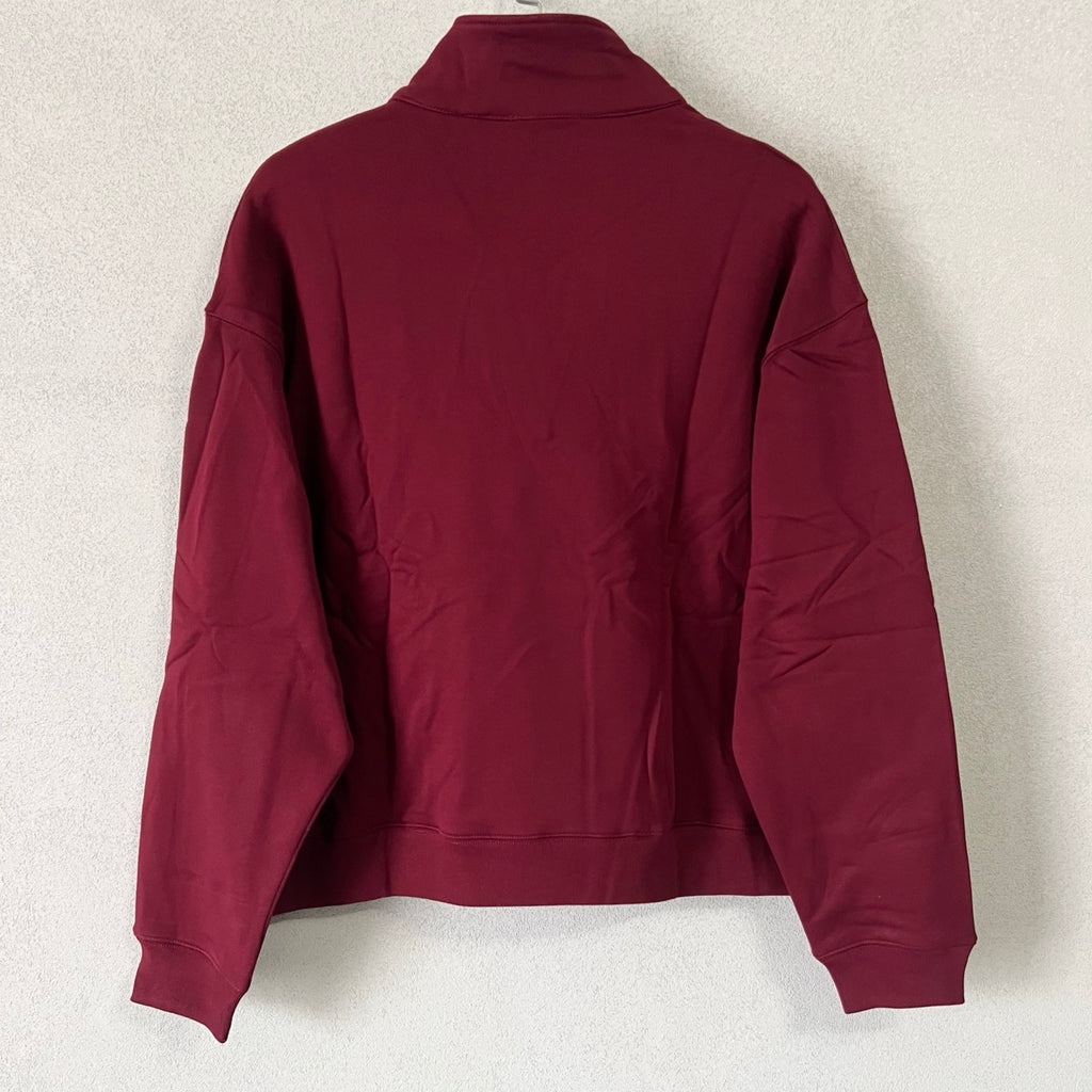 Gucci maroon long-sleeve half-zip sweatshirt with plain back