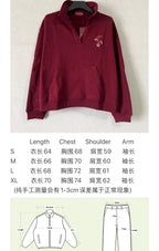 Gucci maroon long-sleeve half-zip sweatshirt with front pouch and crest embroidery