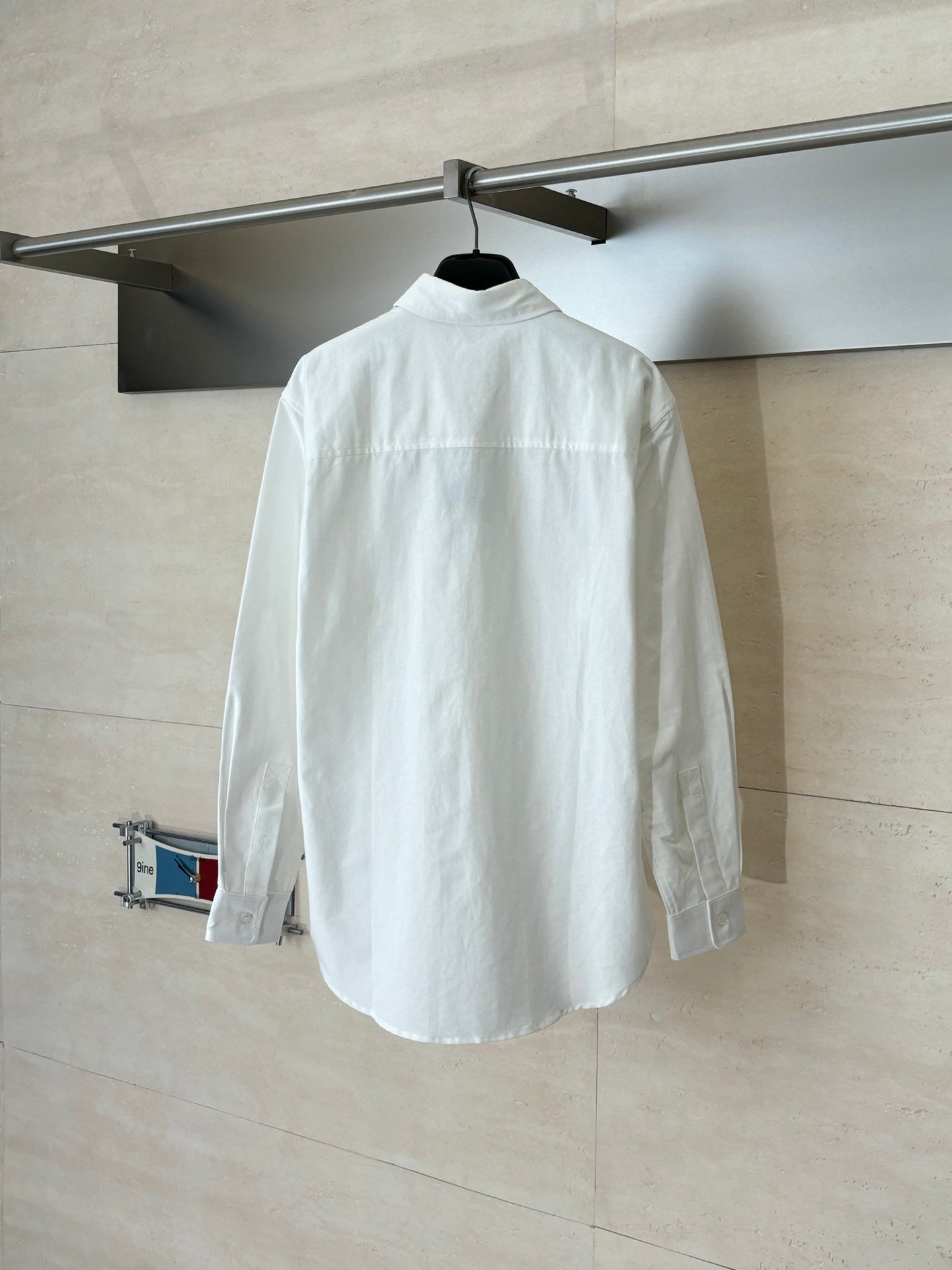 White Burberry long-sleeve shirt with plain back and buttoned yoke