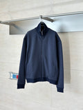 Navy Gucci zip-up jacket with high collar and ribbed cuffs