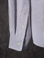 Striped button-up sleeve with buttoned cuff