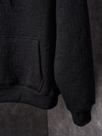 Black Dior hoodie kangaroo pocket with ribbed cuffs