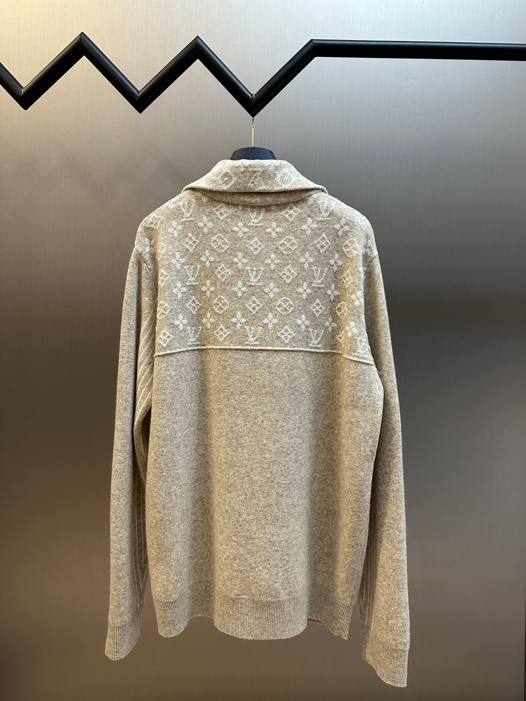 Louis Vuitton long-sleeve sweater back view with monogram print