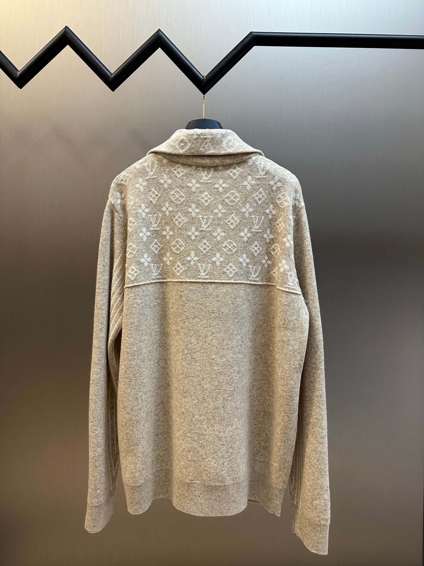 Louis Vuitton long-sleeve sweater back view with monogram print