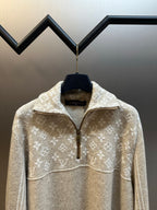 Louis Vuitton long-sleeve half-zip sweater front with monogram design