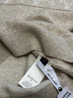 Louis Vuitton sweater fabric with care tag and ribbed collar trim