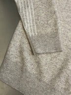 Louis Vuitton knit sweater cuff and hem with ribbed trim in taupe