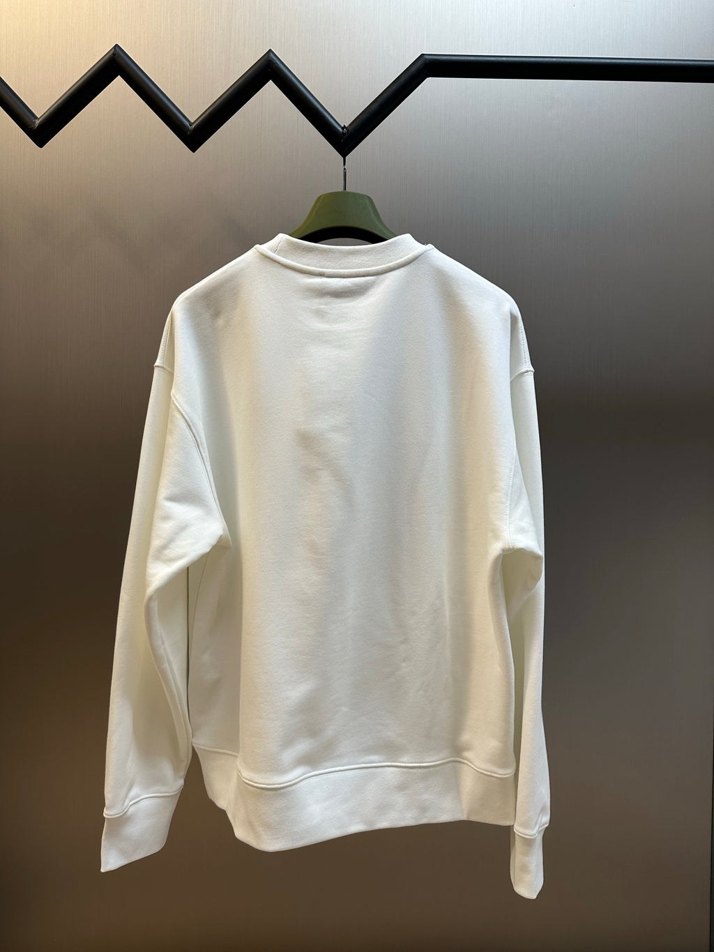 White Gucci sweatshirt back view, plain crewneck