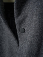 Fendi long coat sleeve detail, dark gray fabric and round button