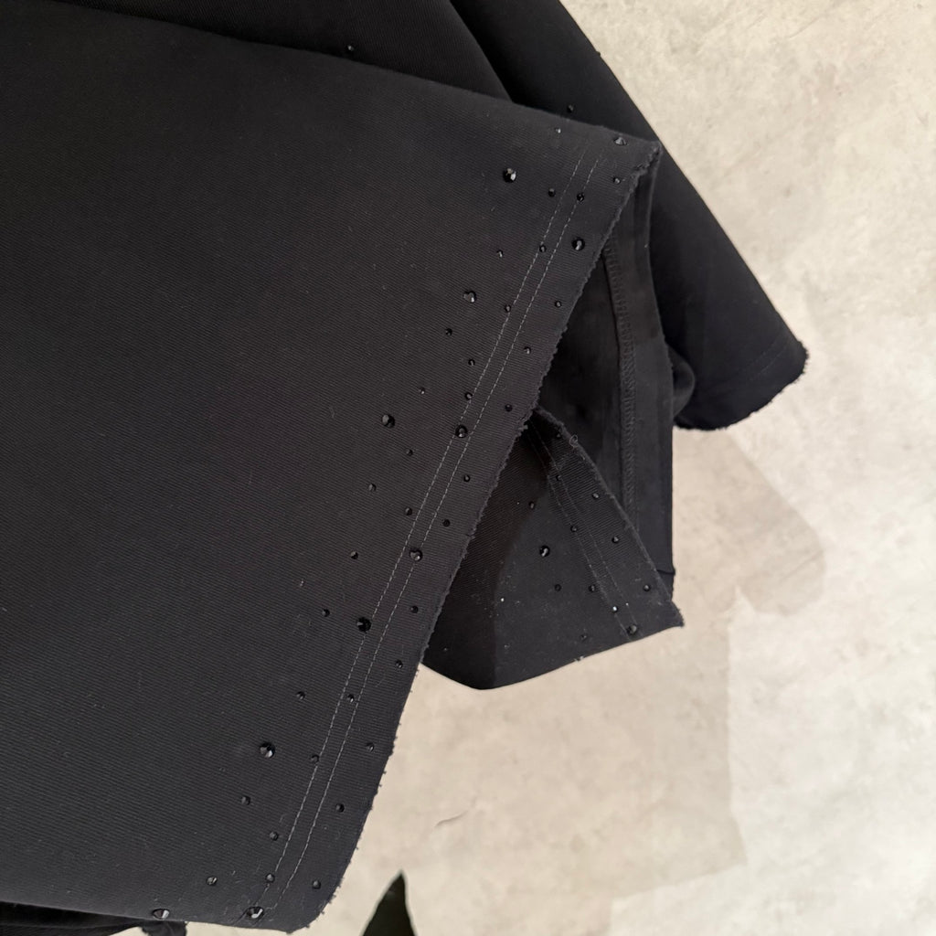 Balenciaga black T-shirt side hem with a stitched stud line detail