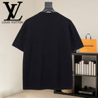 Louis Vuitton black short-sleeve T-shirt, plain back view with crew neck