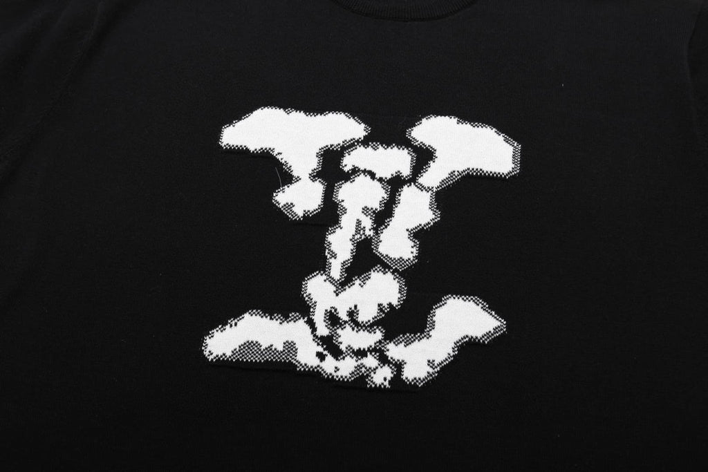 Louis Vuitton black T-shirt featuring a white graphic print on the front